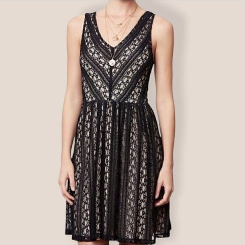 Moulinette Soeurs Myrna Black Lace A-line Sleeveless Dress XS